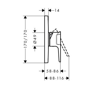 589 120 - Bộ trộn sen tắm âm Hafele AXOR Citerrio E 589.54.809
