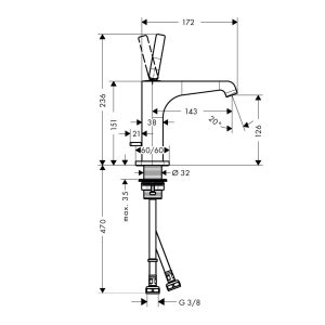 589 128 - Vòi Hafele lavabo AXOR Citerrio E 130 589.54.800