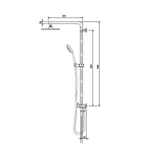 589 14 - BỘ THANH SEN TẮM KẾT HỢP, ĐEN MỜ Hafele 589.85.530