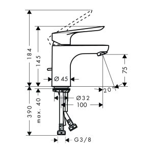 589 142 - Vòi Hafele lavabo Logis E 70 589.52.430