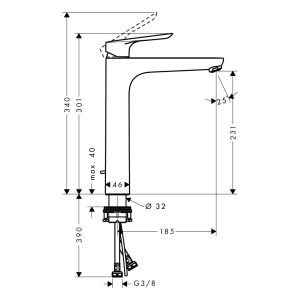 589 145 - Vòi Hafele lavabo Logis E 230 589.52.429