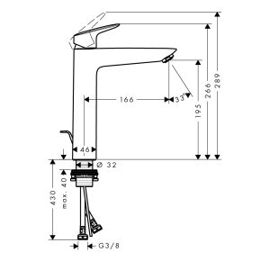 589 151 - Vòi Hafele lavabo Logis 190 589.52.409