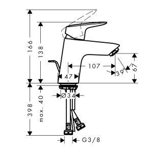 589 156 - VÒI Hafele LAVABO LOGIS 70 589.52.405