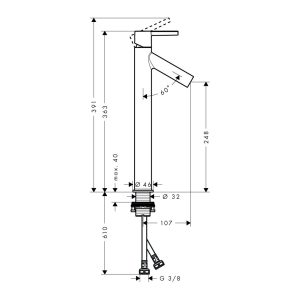 589 169 - Vòi Hafele lavabo AXOR Starck 250 589.51.224