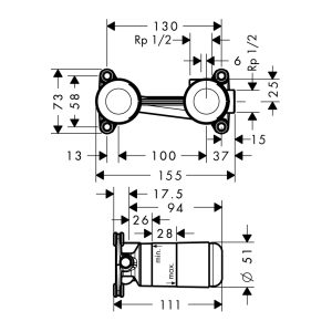 589 178 - Vòi Hafele lavabo treo tường Metropol 225 mm 589.50.520