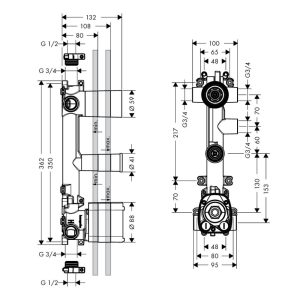 589 199 - Bộ trộn sen tắm âm 3 chức năng Hafele AXOR Citterio E 589.30.531