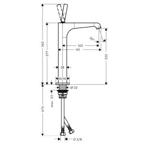 589 205 - Vòi Hafele lavabo AXOR Citerrio E 250 589.30.521