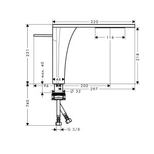 VÒI Hafele LAVABO MASSAUD 220 589.29.490