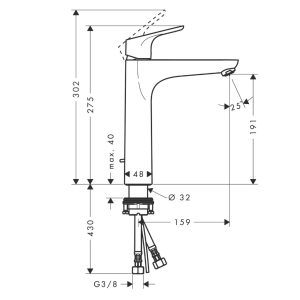 589 229 - Vòi Hafele lavabo Focus 190 589.29.223