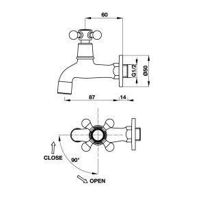 589 238 - Vòi lạnh gắn tường Hafele COMPACT 589.25.540