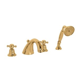 589 240 - Bộ trộn bồn tắm 4 lỗ Hafele VICTORIA GOLD 589.10.179