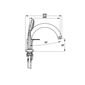 589 255 - Bộ trộn bồn tắm 4 lỗ Hafele ACTIVE 589.02.736