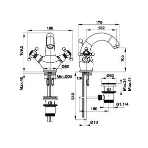 589 287 - Vòi Hafele lavabo VICTORIA GOLD 100 589.02.690