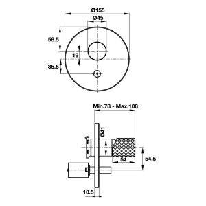 589 292 - Bộ trộn bồn tắm âm Hafele CHARM 589.02.640
