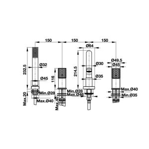589 298 - Bộ trộn bồn tắm 4 lỗ Hafele CHARM 589.02.638