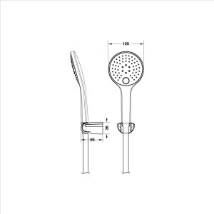 589 34 - BỘ SEN TAY Hafele 3F CHROME 589.85.313