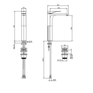 589 352 - VÒI LAVABO 240 MÀU ĐEN MỜ Hafele 589.02.452