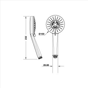 589 37 - Bộ sen tay Hafele tròn 3 chức năng 589.85.300