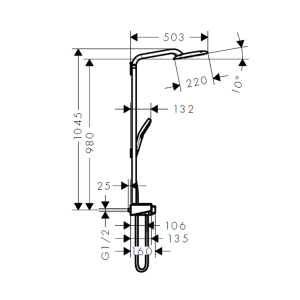 589 4 - CÂY SEN TẮM ĐỨNG Hafele RAINMAKER SELECT 420 589.54.300