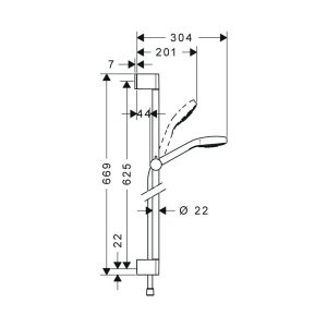 589 62 - Bộ sen tay kèm thanh trượt Hafele Croma Select S Vario 589.54.119