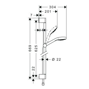 589 79 - Bộ sen tay kèm thanh trượt Hafele Croma Select E Vario 589.51.566
