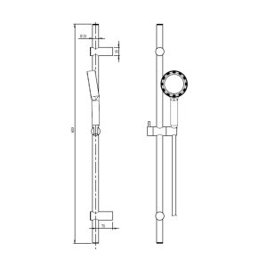 589 85 - THANH SEN X-JET 600MM MÀU ĐEN MỜ Hafele 589.47.090