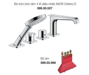 TRỌN BỘ BỘ TRỘN BỒN TẮM 4 LỖ ĐIỀU NHIỆT AXOR CITTERIO E HAFELE 589.30.530