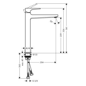 589.50.511 1 800x800 0 - VÒI LAVABO HANSGROHE METROPOL 260 589.50.511