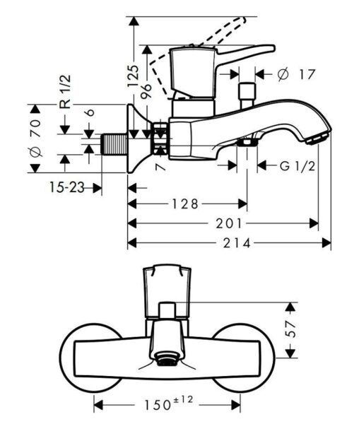 589.54.611 kt - BỘ TRỘN NỔI 2 ĐƯỜNG NƯỚC HANSGROHE METROPOL CLASSIC 589.54.611 589.54.611 kt - BỘ TRỘN NỔI 2 ĐƯỜNG NƯỚC HANSGROHE METROPOL CLASSIC 589.54.611