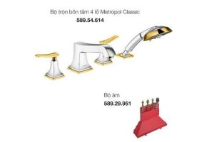 TRỌN BỘ BỘ TRỘN BỒN TẮM 4 LỖ HANSGROHE METROPOL CLASSIC 589.54.620