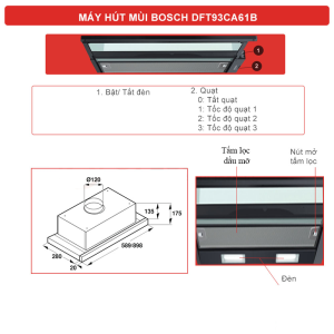 7 - MÁY HÚT MÙI ÂM TỦ BOSCH DFT93CA61B NGANG 90CM