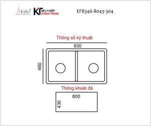 83461 - CHẬU RỬA CHÉN EIFFEL CAO CẤP INOX 304 8346