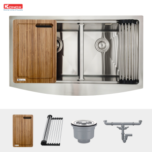 8450da pk 1 800x800 1 - Apron sink KN8450DASiphon, thớt gỗ, roll mat KONOX