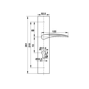 903 17 - Tay nắm cửa chính đế dài Square mở phải Hafele 903.99.321