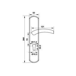 903 20 - Tay nắm cửa chính đế dài Round - HAFELE mở phải Hafele 903.99.320