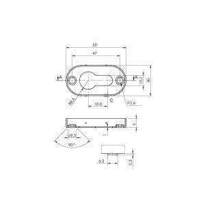 903 36 - Tay nắm gạt cho cửa đố nhỏ Hafele 903.78.652