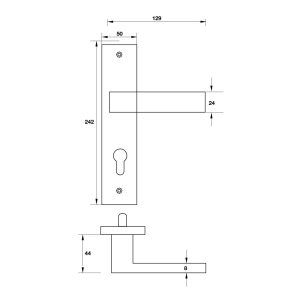 903 39 - TAY NẮM CỬA CHÍNH ĐẾ DÀI 316 Hafele 903.78.591