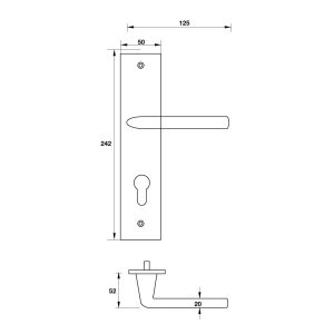 903 42 - BỘ TAY NẮM ĐẾ DÀI INOX316 Hafele 903.78.589