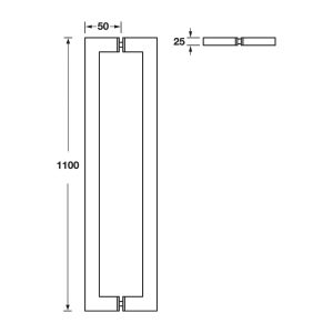 903 66 - TAY NẮM KÉO DẠNG VUÔNG 316, 1100mm Hafele 903.02.030