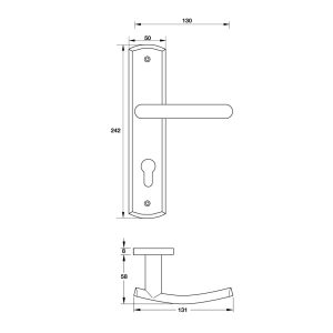 903 80 - TAY NẮM CỬA CHÍNH ĐẾ DÀI 316