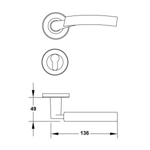 903 9 - Tay nắm gạt có nắp che Hafele 903.99.723