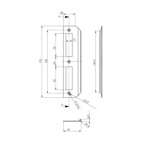 911 5 - Thân khóa cho cửa đố nhỏ Hafele 911.77.263