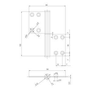 926 2 - Bản lề lá cho cửa đố nhỏ Hafele 926.60.900