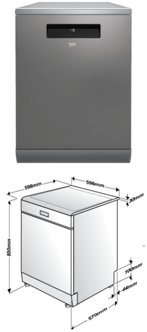 ADWSHZSRH - Máy rửa bát độc lập BEKO DEN48520XAD ADWSHZSRH - Máy rửa bát độc lập BEKO DEN48520XAD