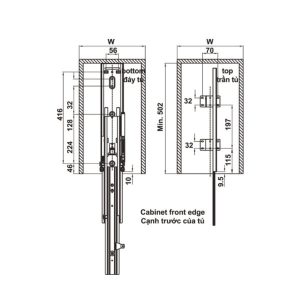 Ban ve thiet ke Tu do kho 6 tang KARA SWING 3 - Tủ đồ khô 6 tầng KARA PULL 400mm Hafele 595.80.803