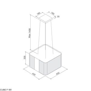CUBE F 181 1 - Máy hút mùi đảo Malloca CUBE F-181