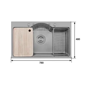 Chậu rửa bát KAFF KF-PS7848-B
