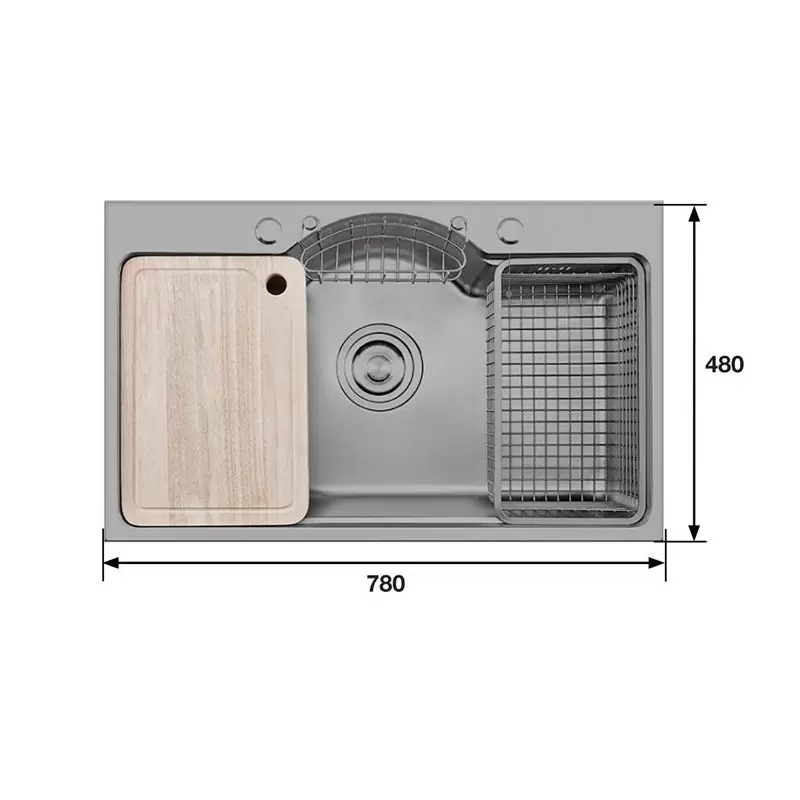 Chau rua bat KAFF KF PS7848 B 12 - Chậu rửa bát KAFF KF-PS7848-B Chậu rửa bát KAFF KF-PS7848-B