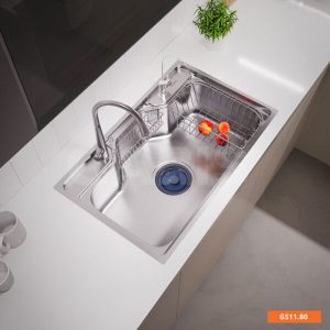 Chậu rửa chén bát 1 hố lớn thiết kế kiểu Nhật Garis GS11.80