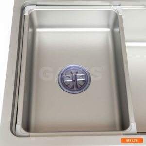 Chau rua chen bat 1 ho to kem 1 ho phu thao roi duoc Garis GS11 75 2 scaled 1 - Chậu rửa chén bát 1 hố to kèm 1 hố phụ tháo rời được Garis GS11.75